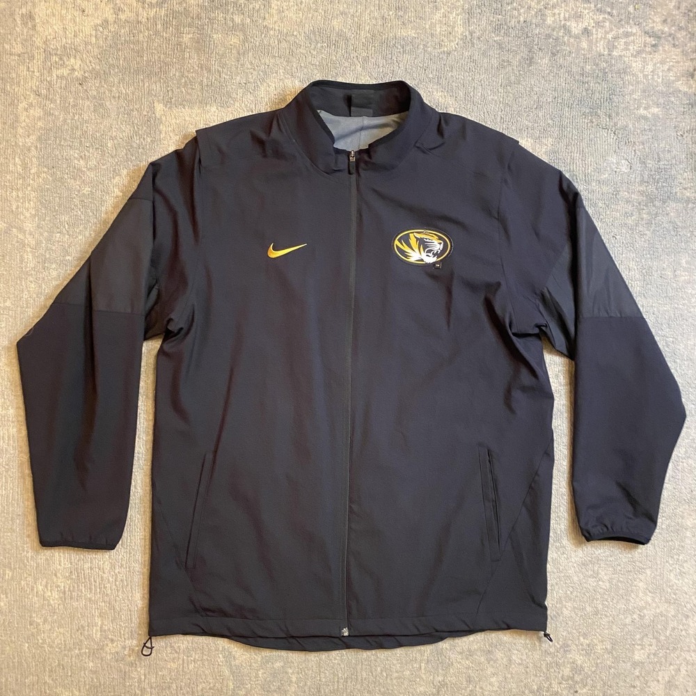 Missouri Tigers Jacket Mens XL Black NCAA Football Nike Dri Fit Full Zip Track